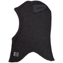 Mikk-Line Vollgesichtsmütze aus Wolle – Ohren – Dunkelgrau meliert